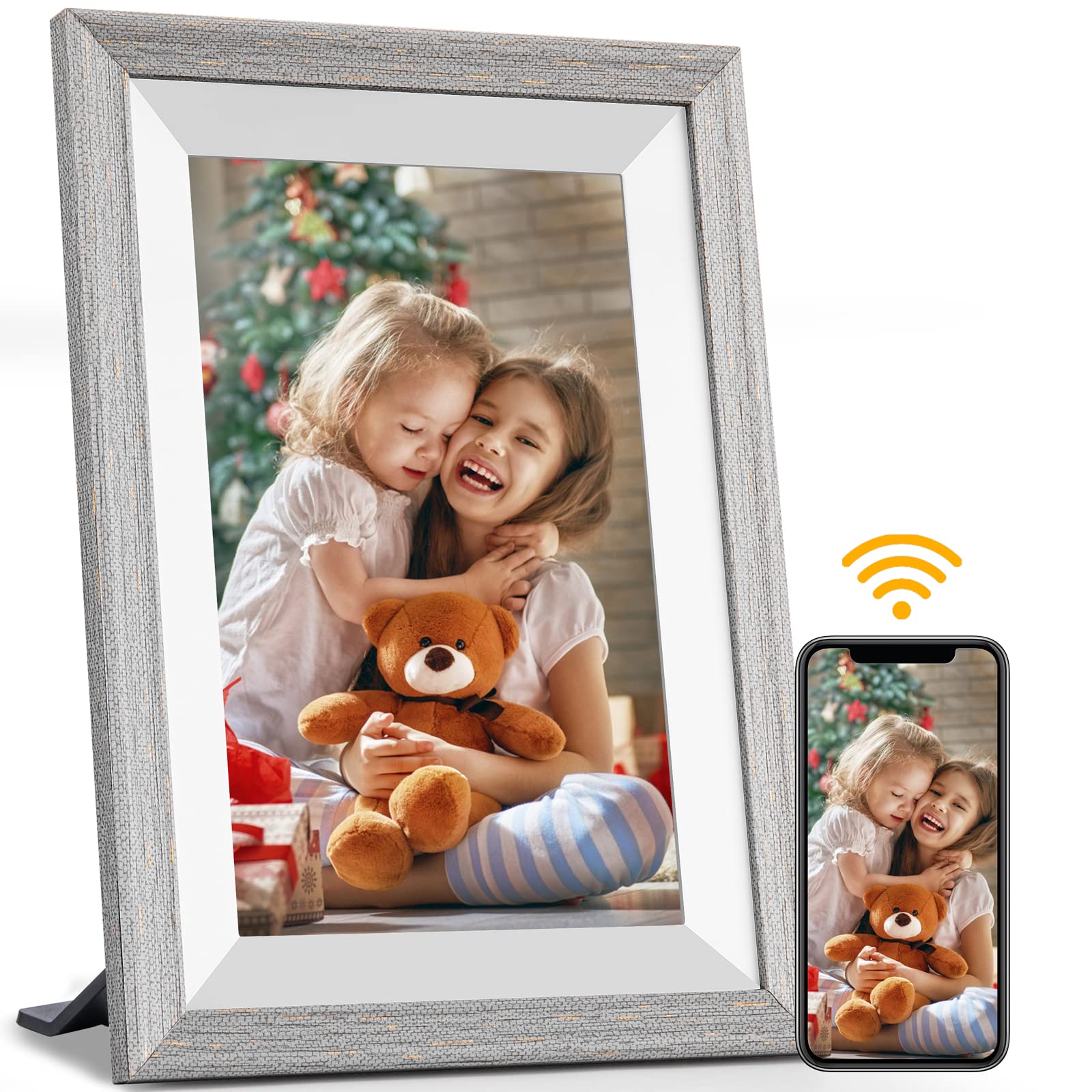 Regaloam Digital Picture Frame WiFi 10.1 inch Smart Digital Photo Frame with 1280x800 IPS Touch Screen HD Display, 16GB Storage Auto-Rotate, Easy to Share Photos or Videos via Frameo App/Network Cloud