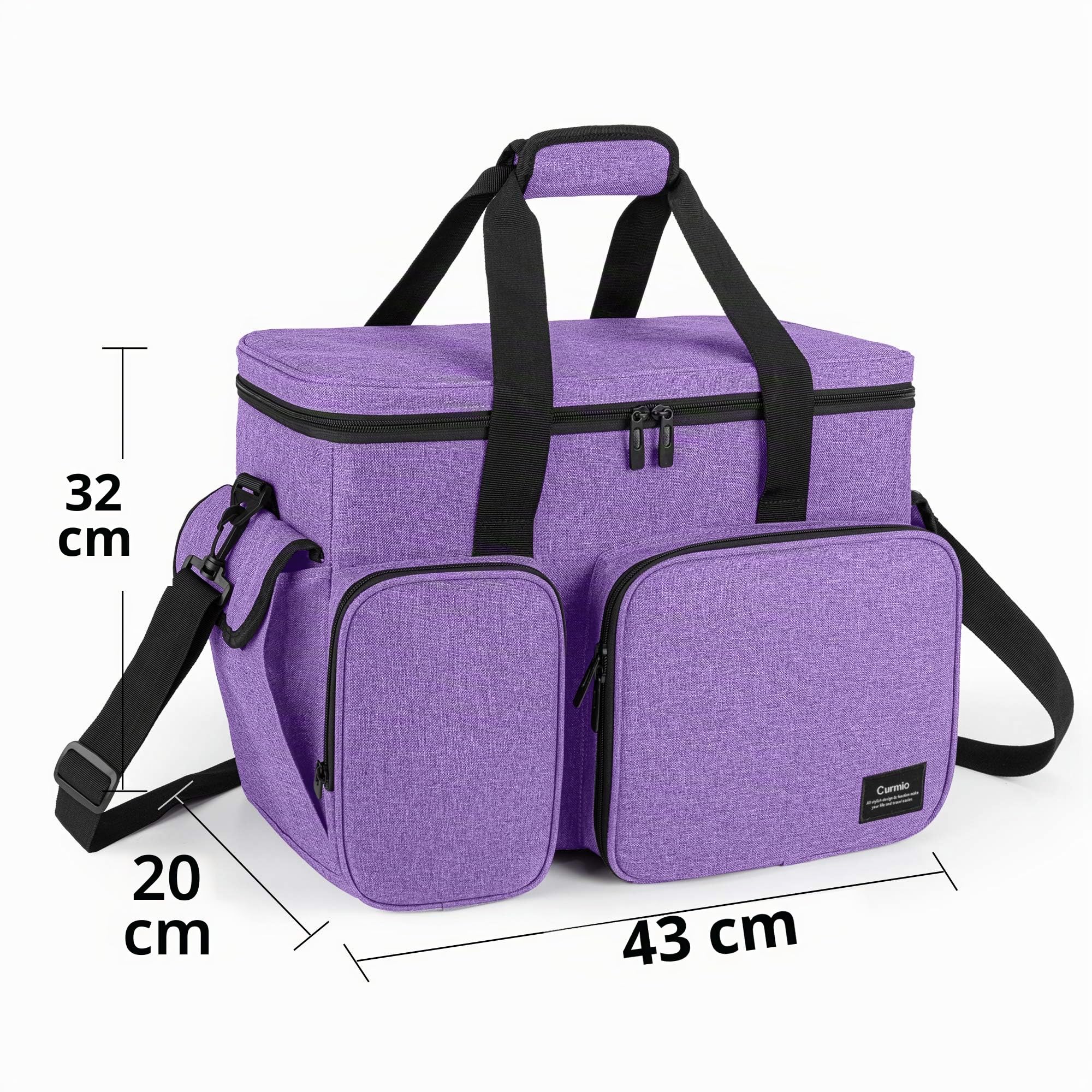 CURMIO Bolsa para Máquina Coser, Funda de Viaje para Máquina Coser, Maleta de Máquina Coser con Bottom Duro, Adecuado de la mayoría de Máquina de Coser Universales, Morado (Sóla Bolsa)