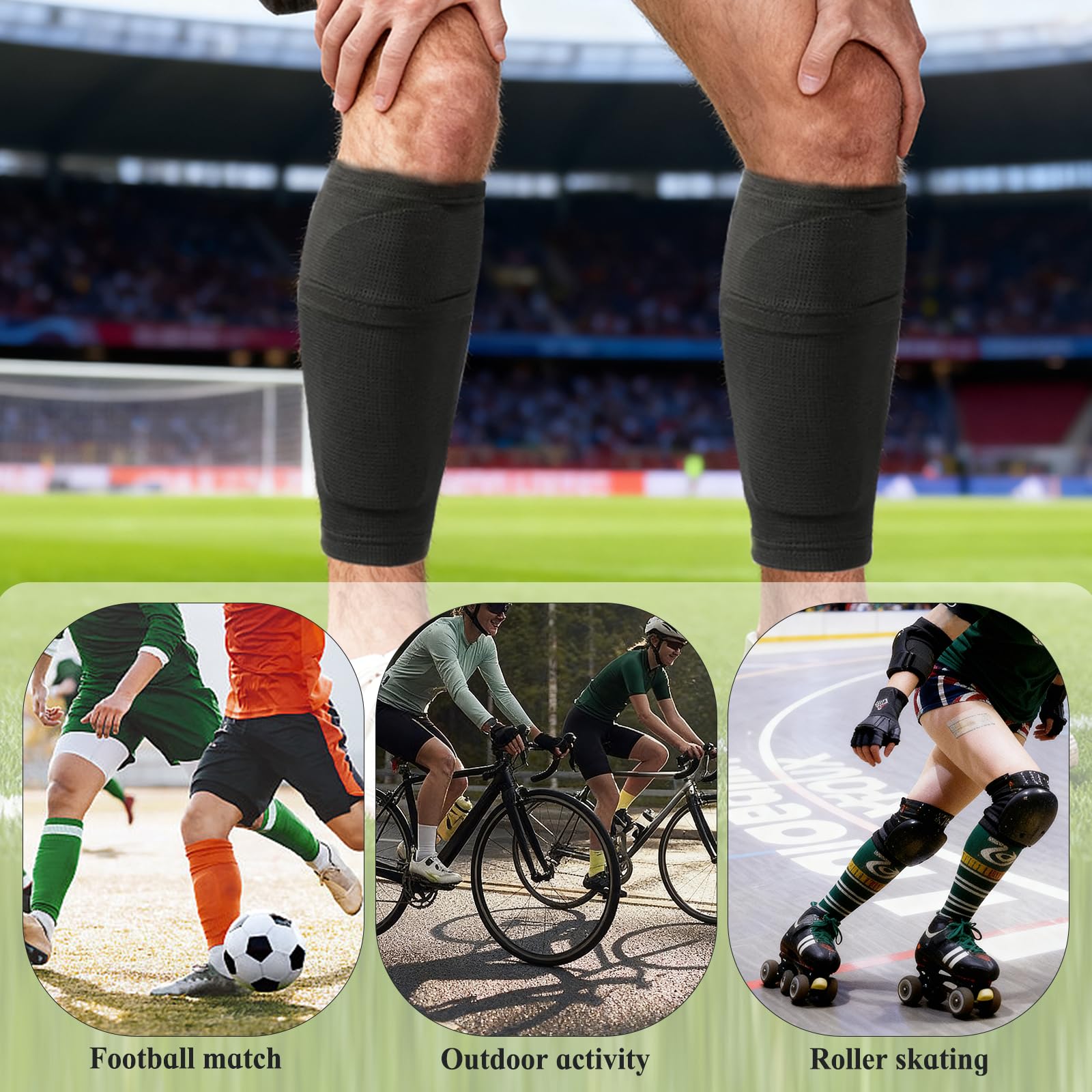 Zorplex Espinilleras de Fútbol con Calcetines Incorporados para Niños y Adultos