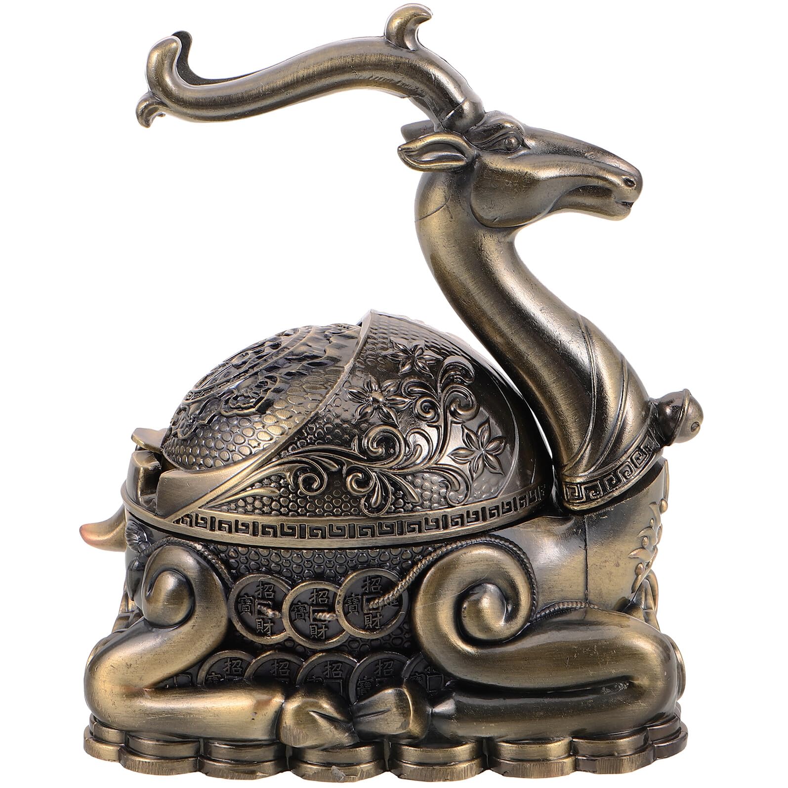 Cendrier vintage avec cerf Toyvian en métal sculpté étanche