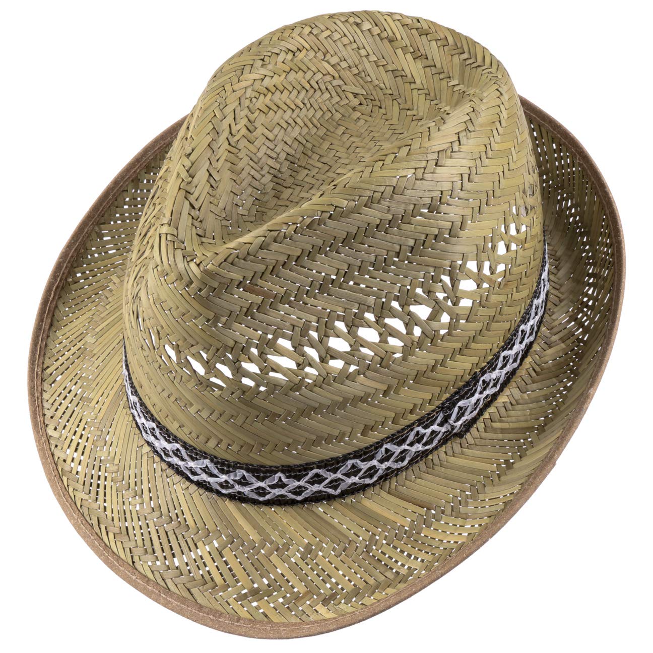 Erntehelfer Strohhut (Sonnenschutz) Damen und Herren | Sonnenhut im Trilby-Look | Hut aus Stroh für den Sommer am Strand oder im Urlaub | Verschiedene Größen | Farbe Natur