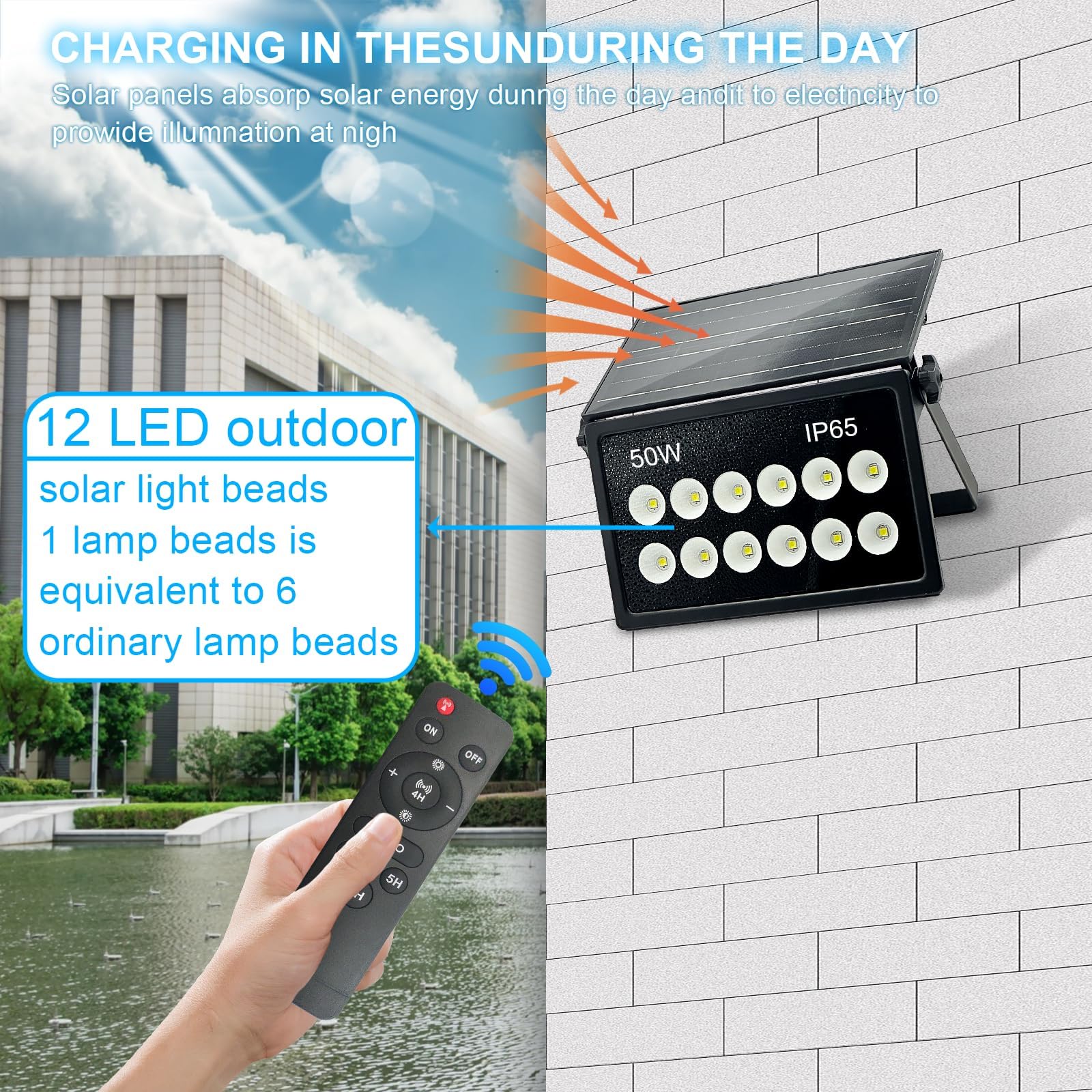 Indmird 50W Solar Security Lights Outdoor - Image 3