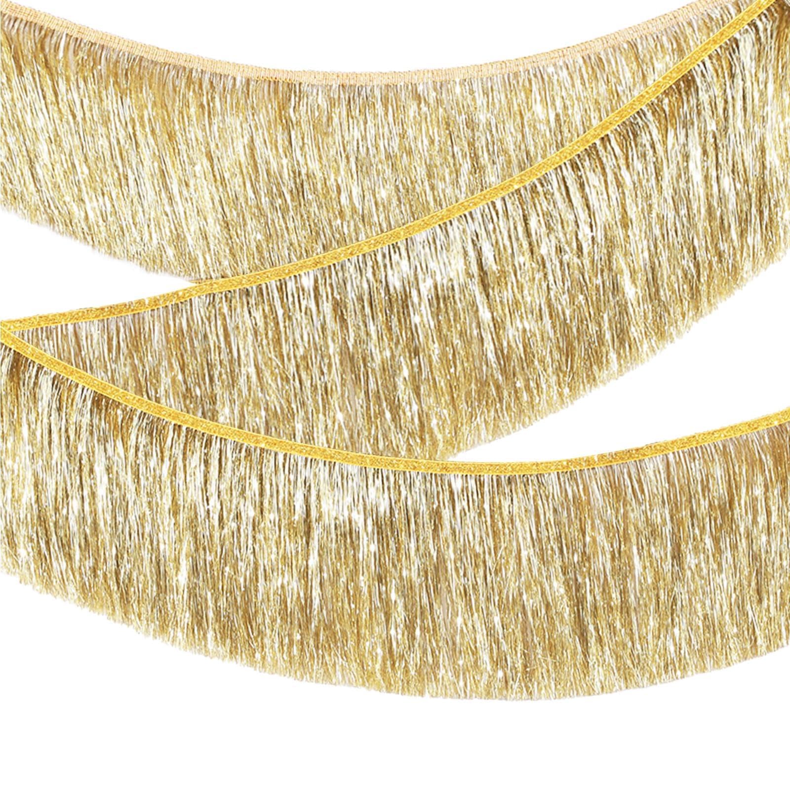 YESAH Gold Fringe Garland,6M/20CM Sparkly Tinsel Fringing — image 1