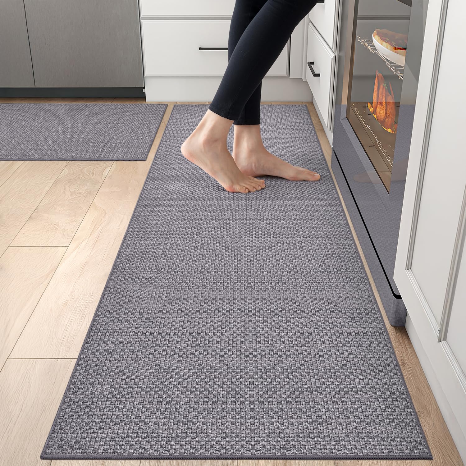 DEXI Küchenläufer rutschfest 2 Stück, Küchenteppich Waschbar, Hochwertige Küchenmatten, Teppich Läufer Flur für Küche, Terrasse & Wohnraum