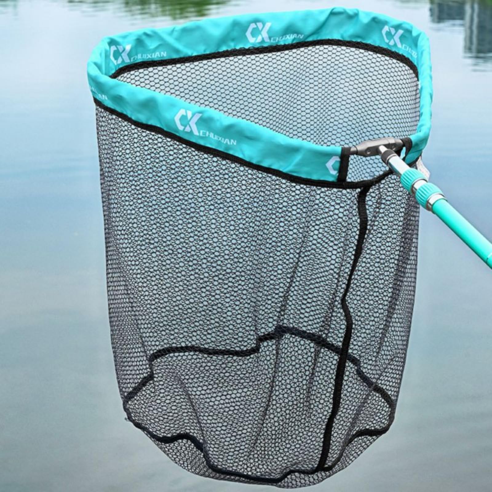 Rete da Pesca Pieghevole Rete da Sbarco Guadino Rete da Atterraggio Accessori da Pesca con Maglia Gommata Che Protegge La Pelle Del Pesce 8mm Adatta per Feeder Barca Riva