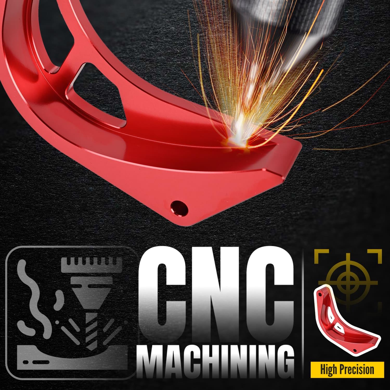 Canitu Red Front Sprocket Cover Guard,Motorcycle Aluminum Chain