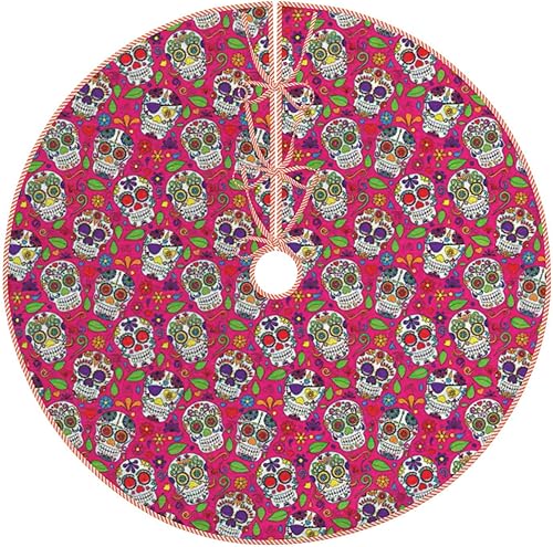 Miniatura 15 de Falda de árbol de Navidad con estampado de cámara retro y fresca, para interiores y exteriores, suministros de decoración de fiesta de Navidad