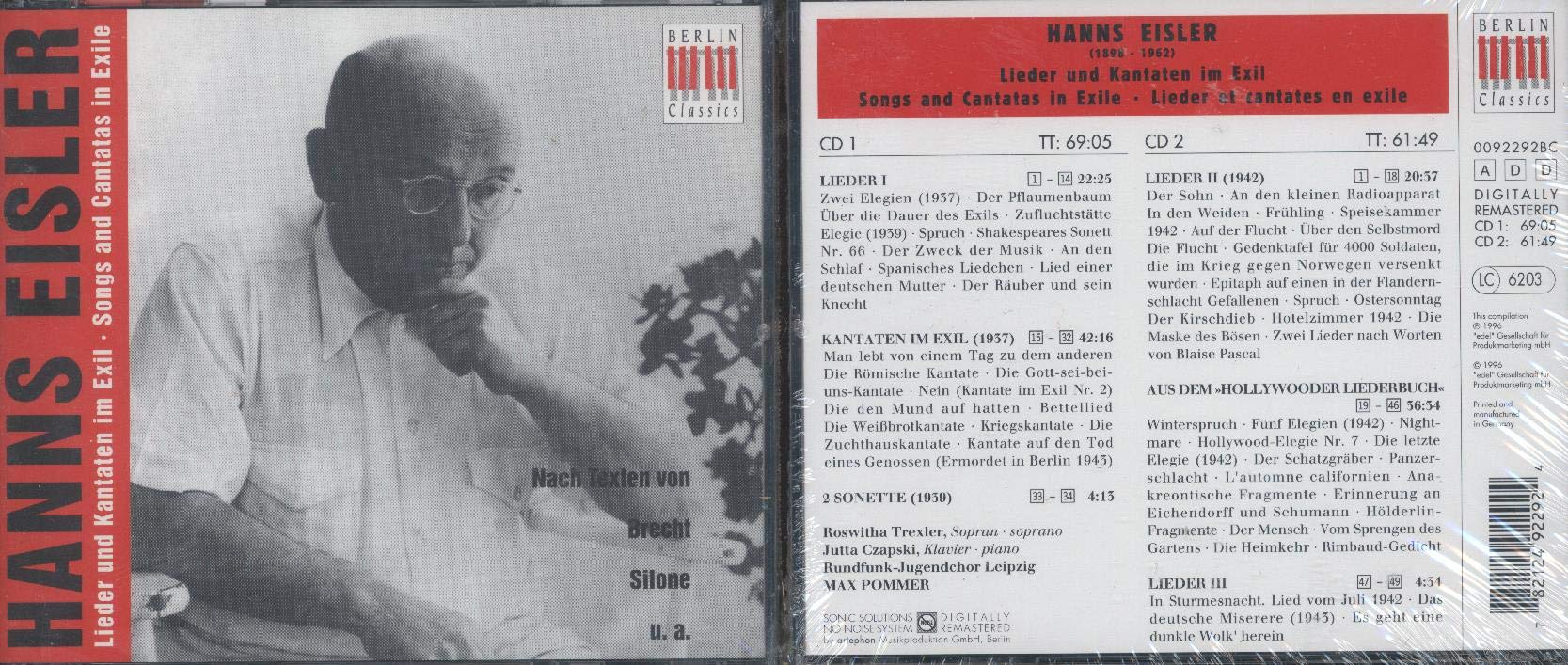 Hanns Eisler: Songs and Cantatas in Exile (2 CD Set)
