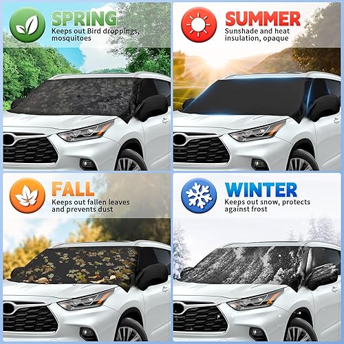 Miniatura 7 de Cubierta de nieve para parabrisas compatible con Toyota Highlander 2022 2023, cubierta de parabrisas delantero 600D para hielo y nieve, cubiertas de