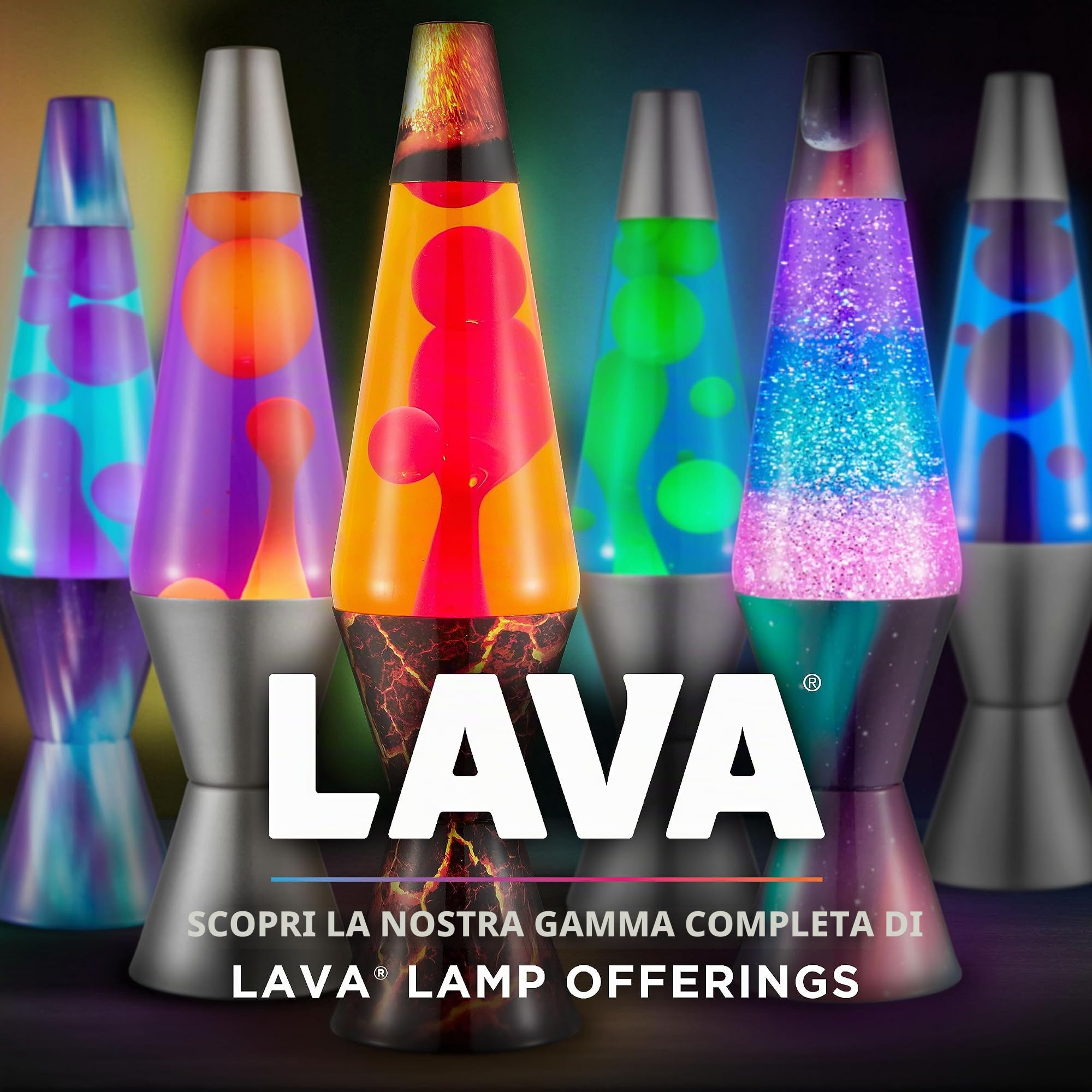 Lava Lampada a forma di razzo Evenfall da 36,8 cm, lampada originale di movimento, cera gialla e liquido viola, articolo #2391