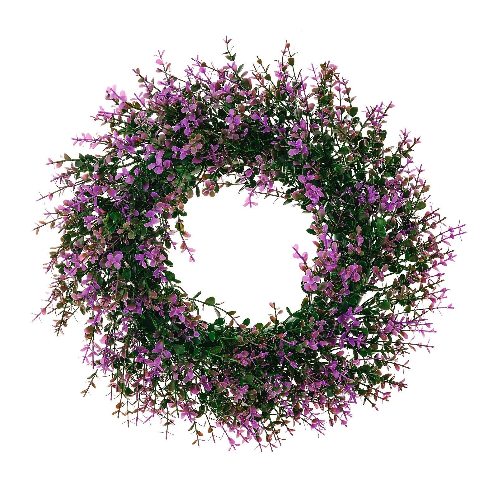 Artificial Door Wreath PurpleFlower Season Eucalyptuses Flowers Front Door for Wedding Party Room Artificial Eucalyptuses