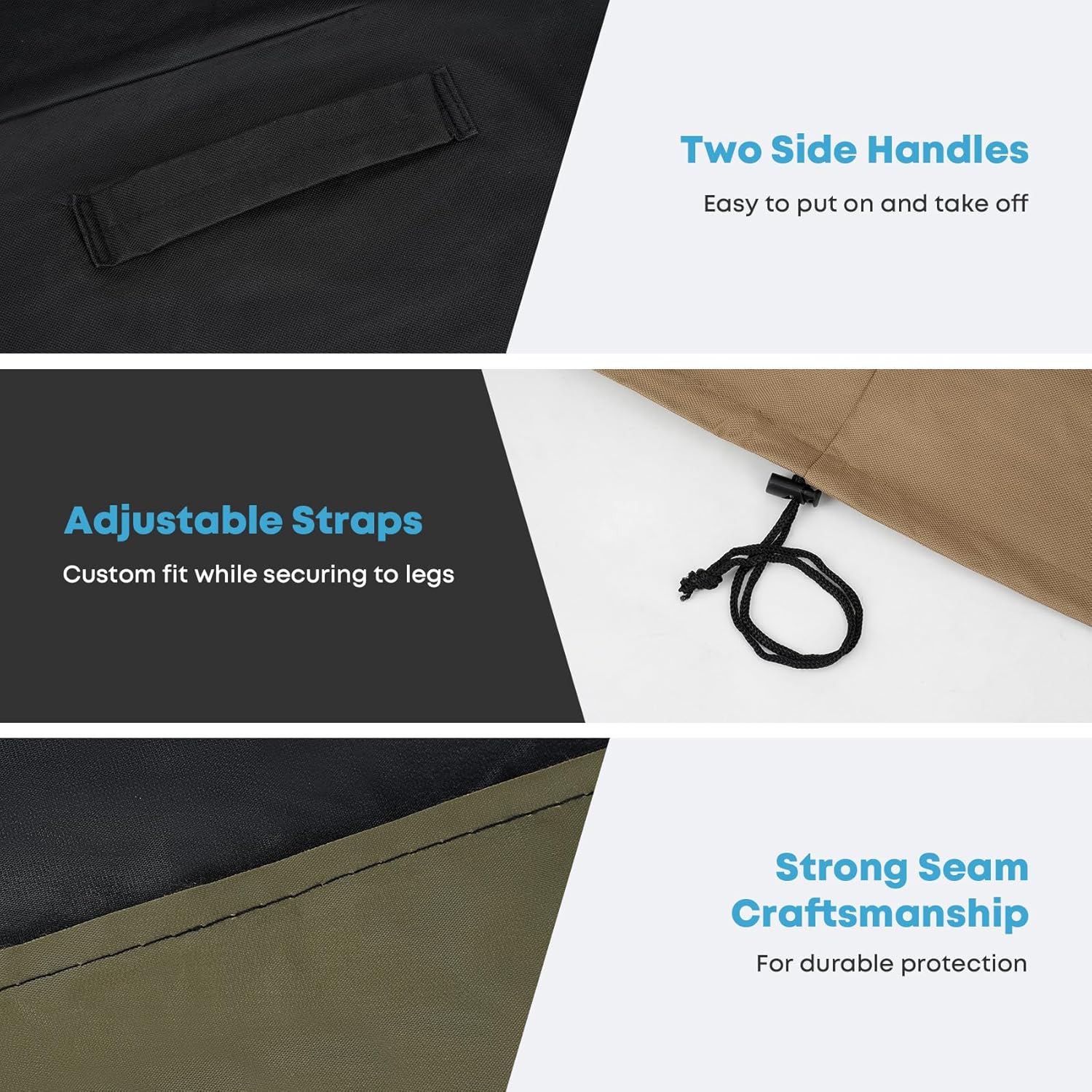 Stanbroil 60 Inch Rectangle Fire Pit Cover for Outdoor Patio Gas Fire Table, Water Resistant Outdoor Patio Fire Pit Cover, Black,(60L x 38W x 24H) - Image 5