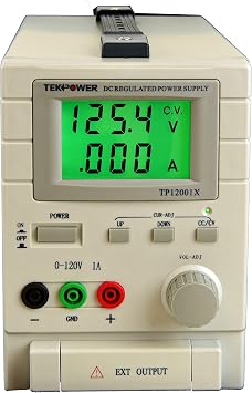 TekPower TP12001X 120V DC Variable Switching Power Supply Output 0-120V @1A, Digital Display with Back Light