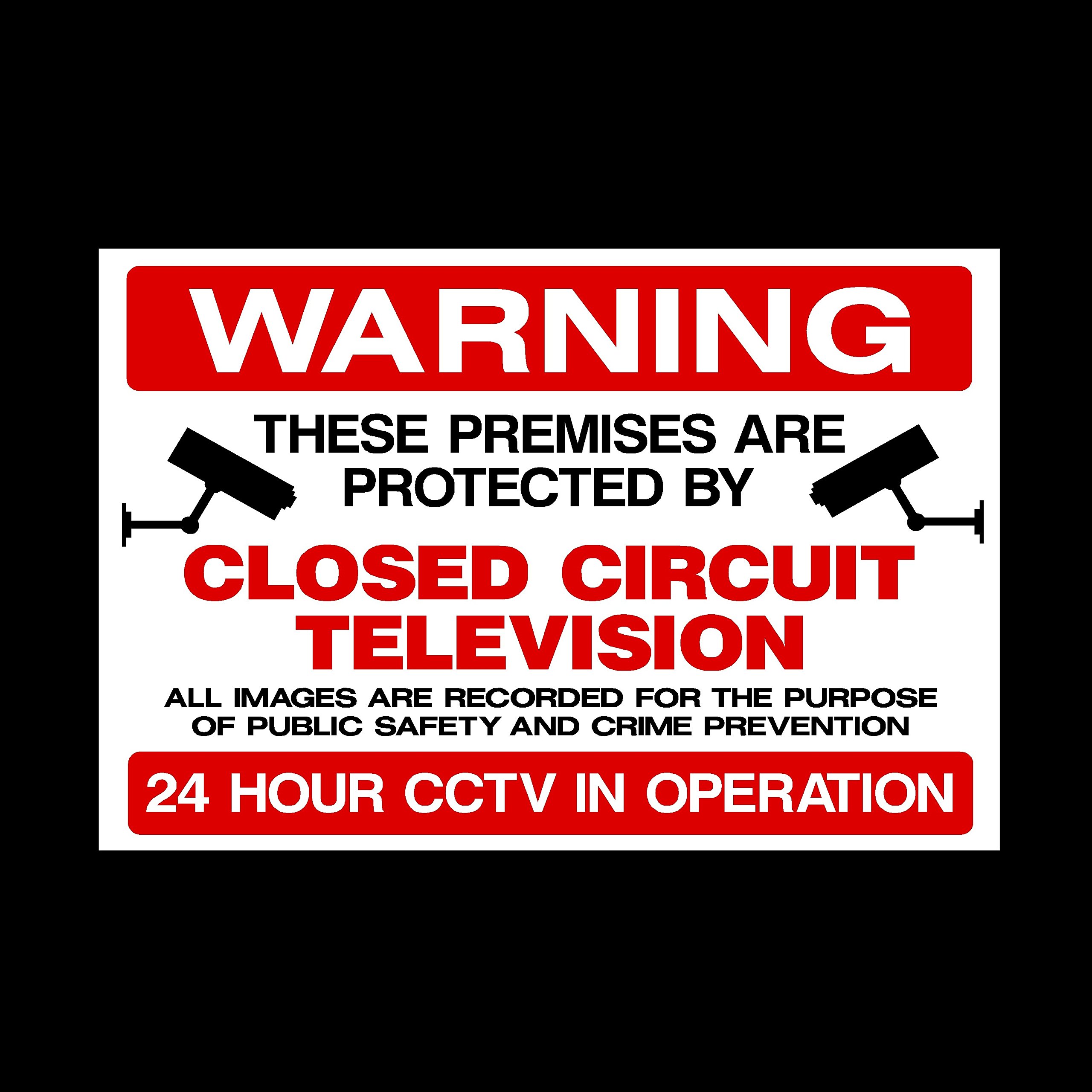 Ussp&S Cctv Closed Circuit Television Plastic Sign- Security, Camera, Closed Circuit Tv, Warning Safety (Misc4)