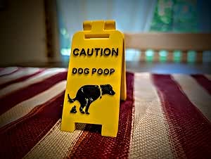 Caution Dog Poop Mini Warning Wet Floor Sign, 3 Inch