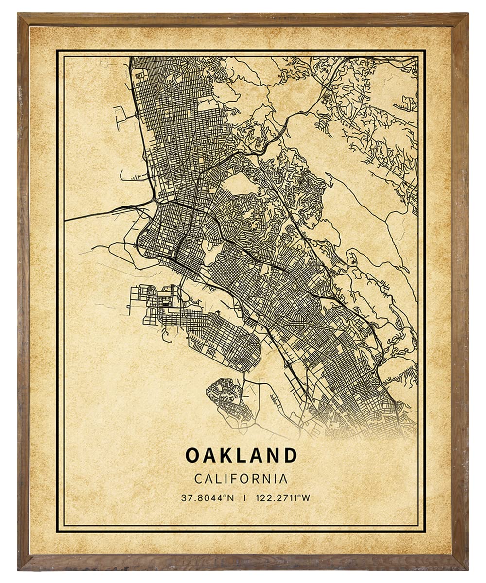 Oakland Vintage Poster - Oakland Map Wall Art - Oakland Street Transit Map Print Picture - Oakland Art Wall Decor - Map of Oakland - Pictures Poster