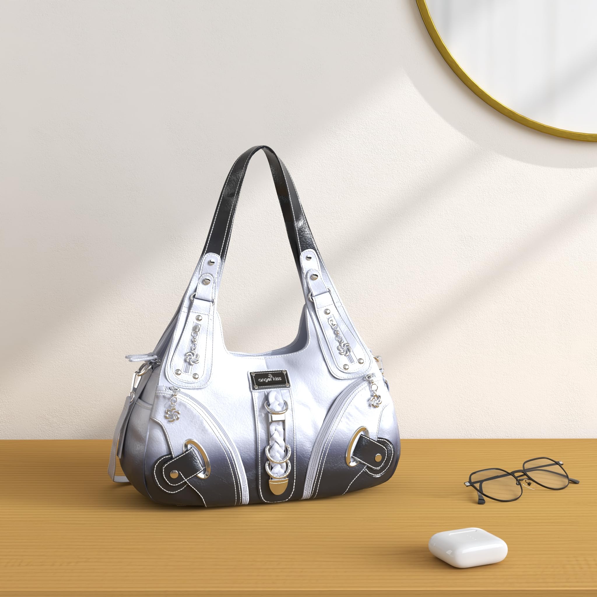Angelkiss Hobo Geldbörsen und Handtaschen für Damen, Umhängetasche, groß, für den täglichen Gebrauch