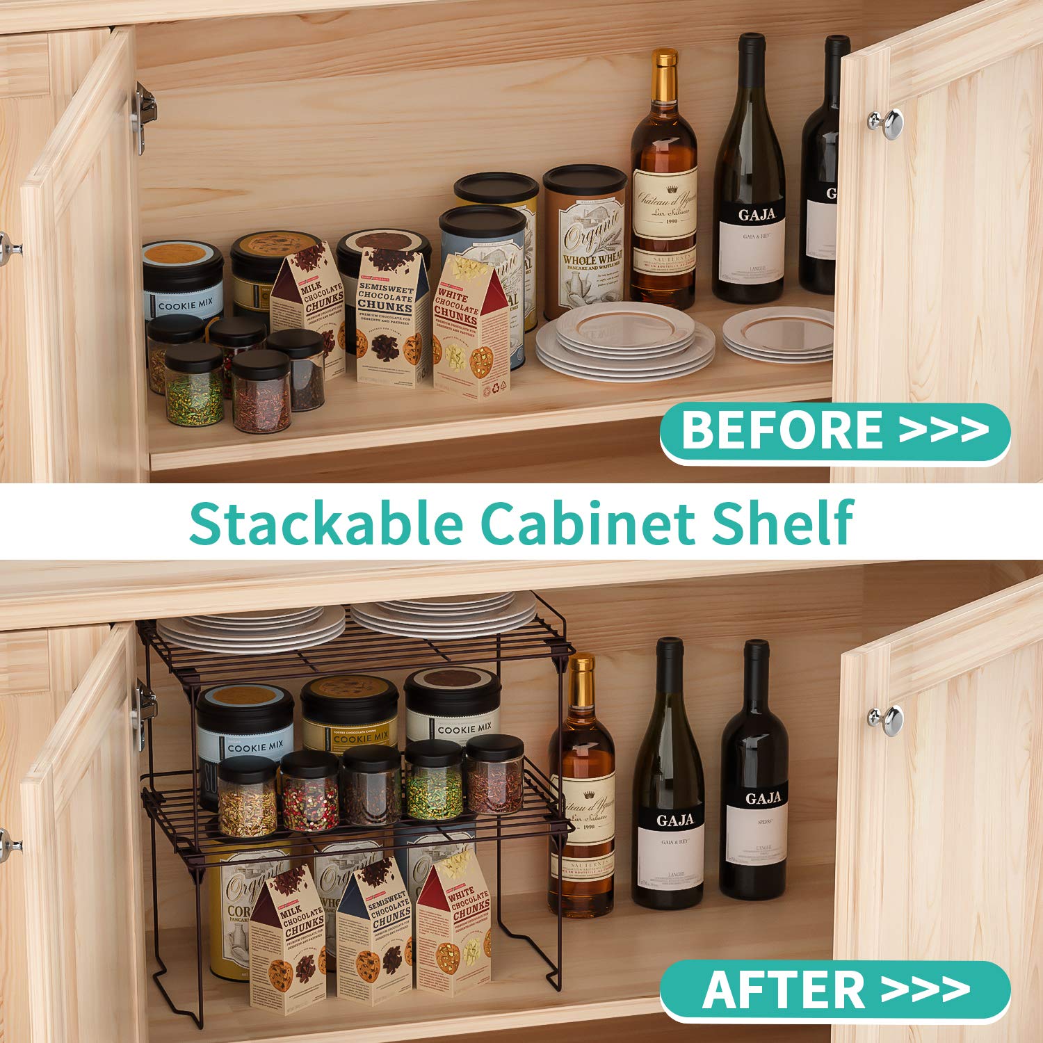 HapiRm Cupboard Organiser Kitchen Storage Organiser, Plate Rack and