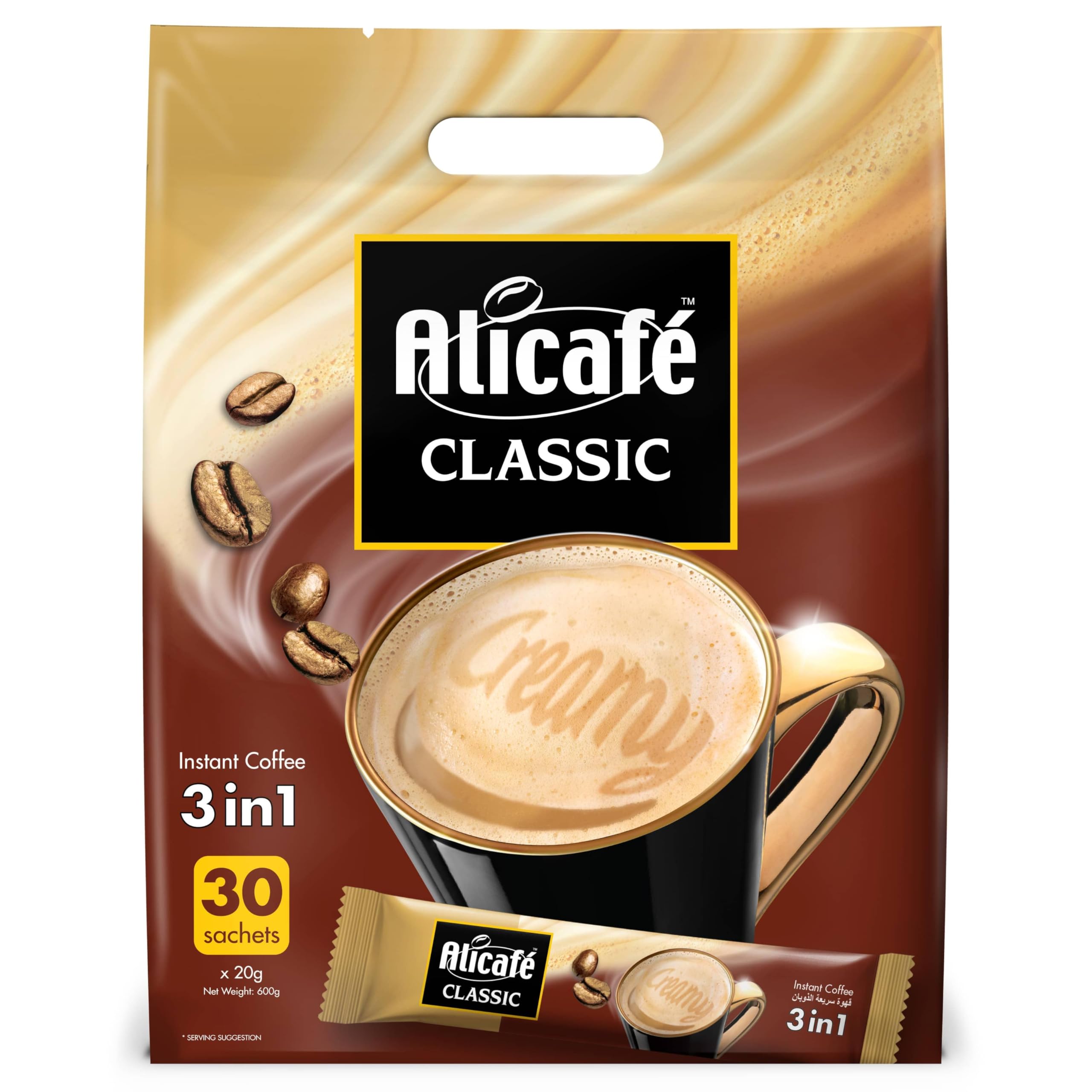 Alicafe Classic 3 In 1 Instant Coffee 30 X 20G 600 Gram (Imported) (Uae), Ground, Packet-picture-10