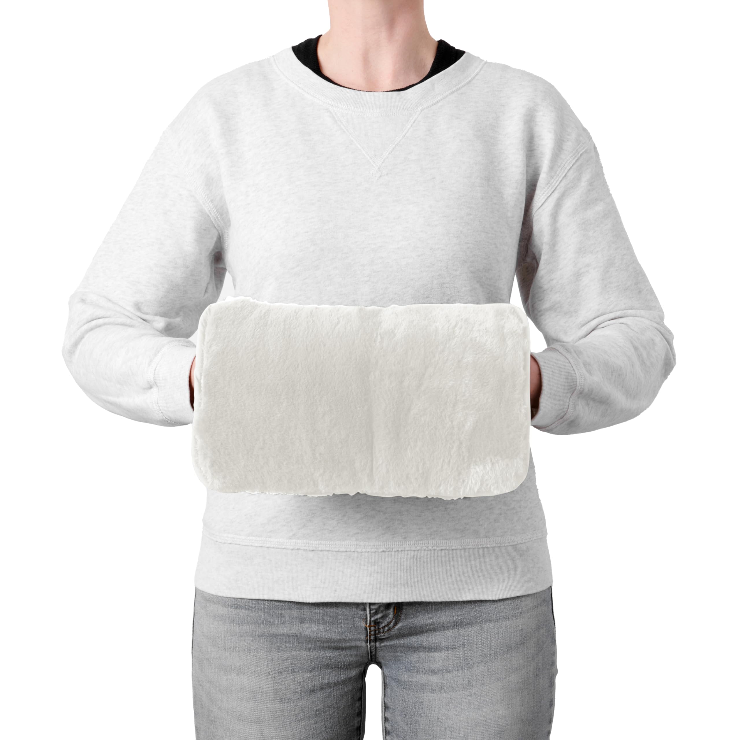 Brookstone Faux Fur Hand Warmer - Soothe Cold Hand Muff with Microwavable Gel Pack for Long Lasting Heat - Cozy Sherpa & Plush Lining for Ultimate Comfort - for Women & Men - Ivory-image-45