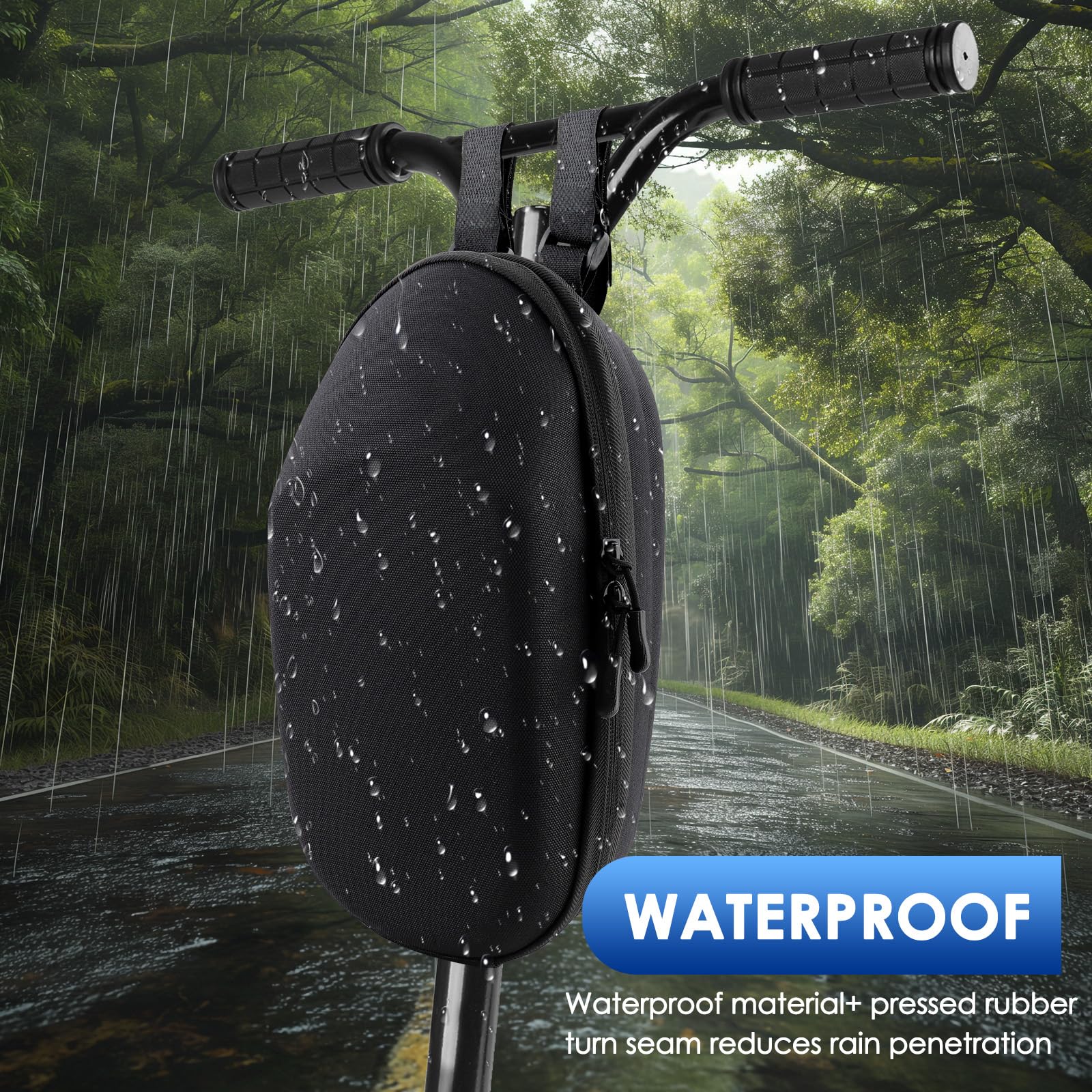 Borsa Per Monopattino Elettrico Impermeabile 3L | Per Manubrio | Compatibile Xiaomi M365, Ninebot ES | Nero - Foto 9