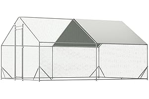 Freestanding Sturdy Metal Chicken Coop and Dog Kennel