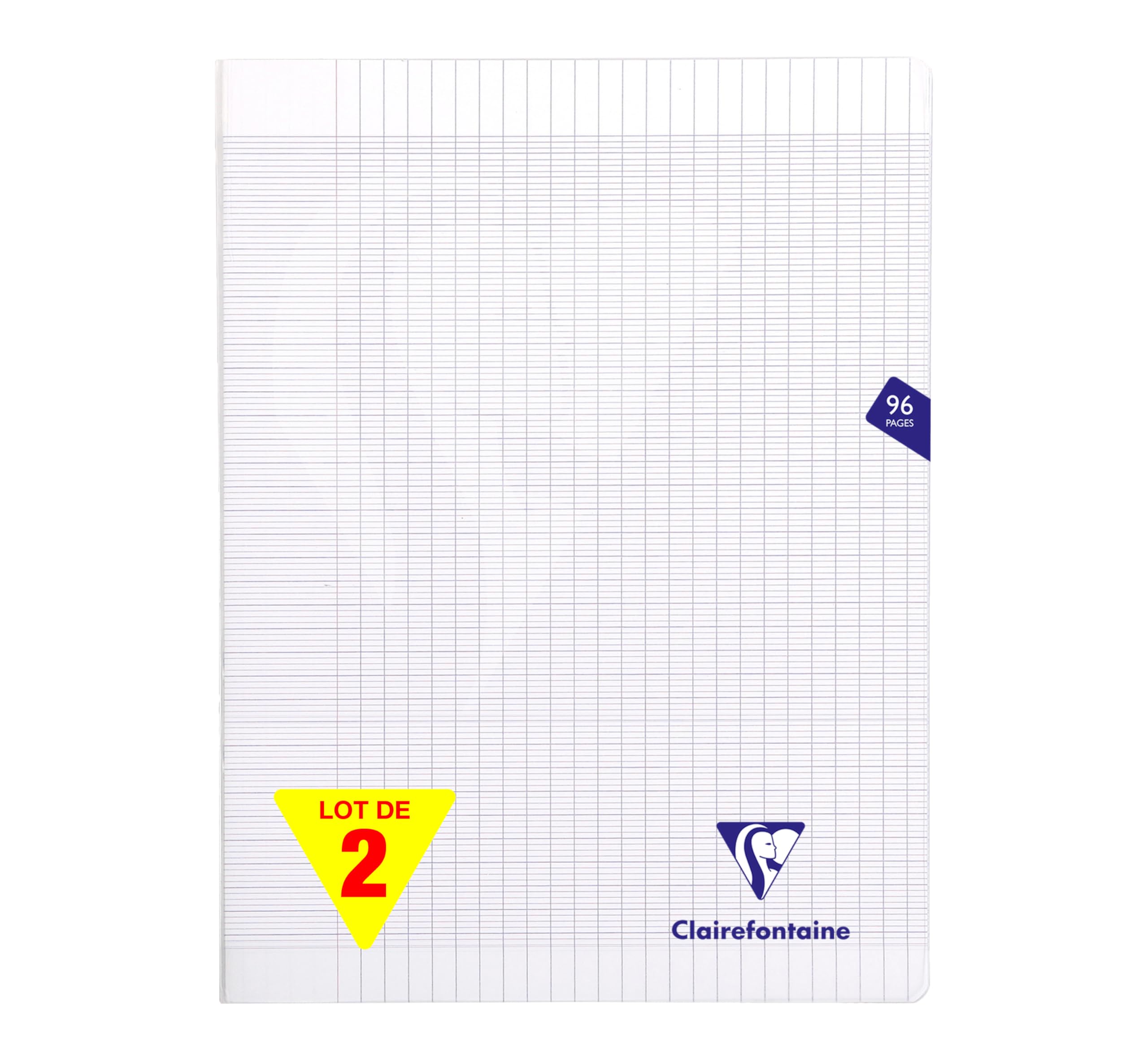 Clairefontaine Mimesys 393361AMZC Set of 2 Stapled Notebooks 24 x 32 cm 96 Large Squared Pages 90 g Polypropylene Cover Colourless