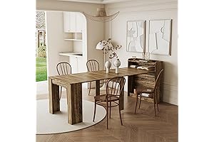 Extendable Table — Sliding Pedestal Lengthee from 8-12 Persons, Space-Saving for Indoor.