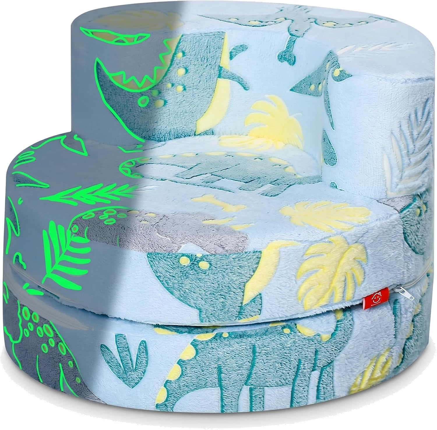 MeMoreCool Toddler Chair, Convertible Kids Sofa Bed, Glowing Dinosaur