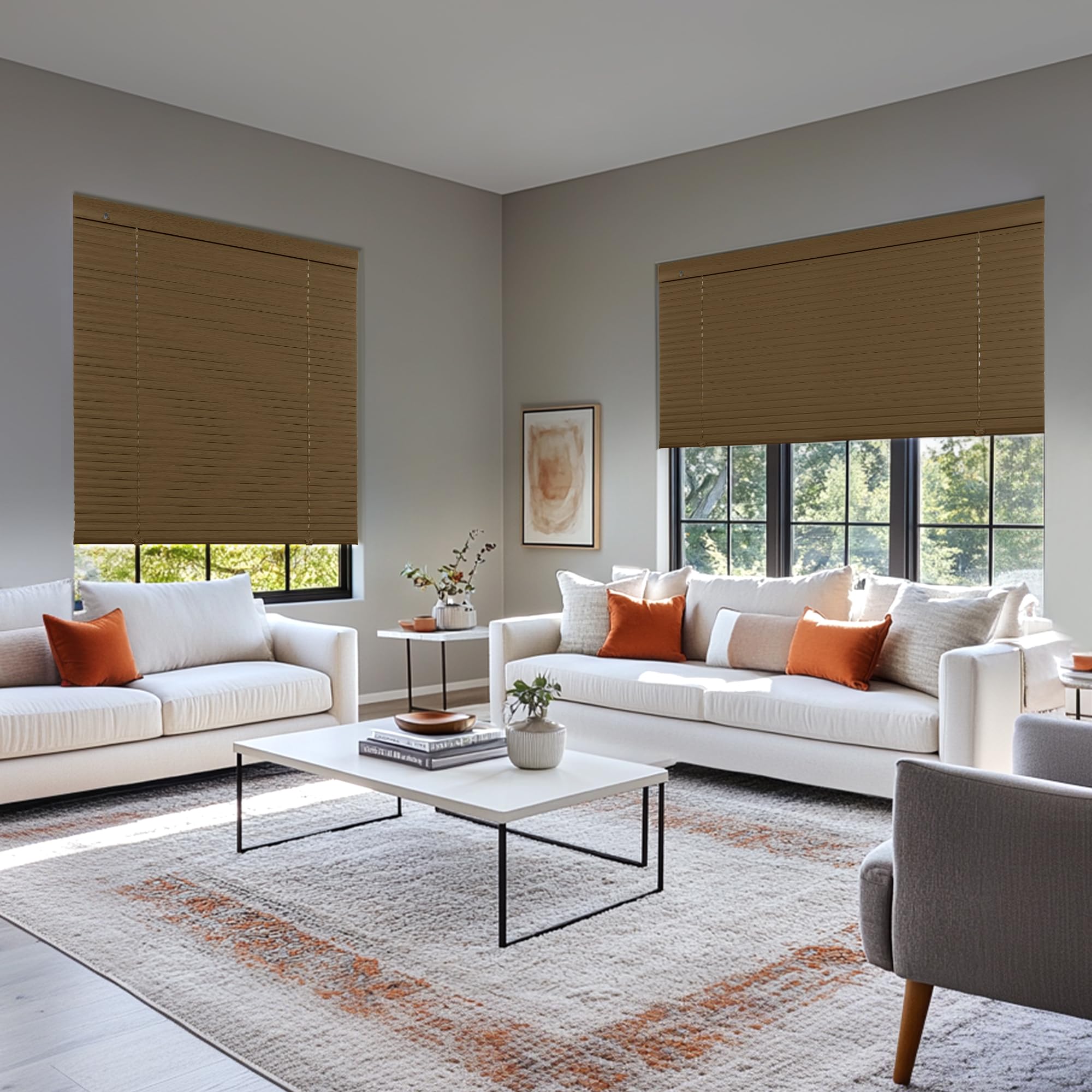 Amazon.com: HOTSOON Faux Wood Aluminum Mini Blinds 1 Inch Slats