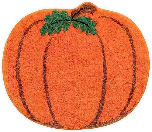 Miniatura 4 de Tapete de Halloween con forma de calabaza de Acción de Gracias, 12 unidades, tapete de baño con forma de calabaza de otoño, tapete de cocina