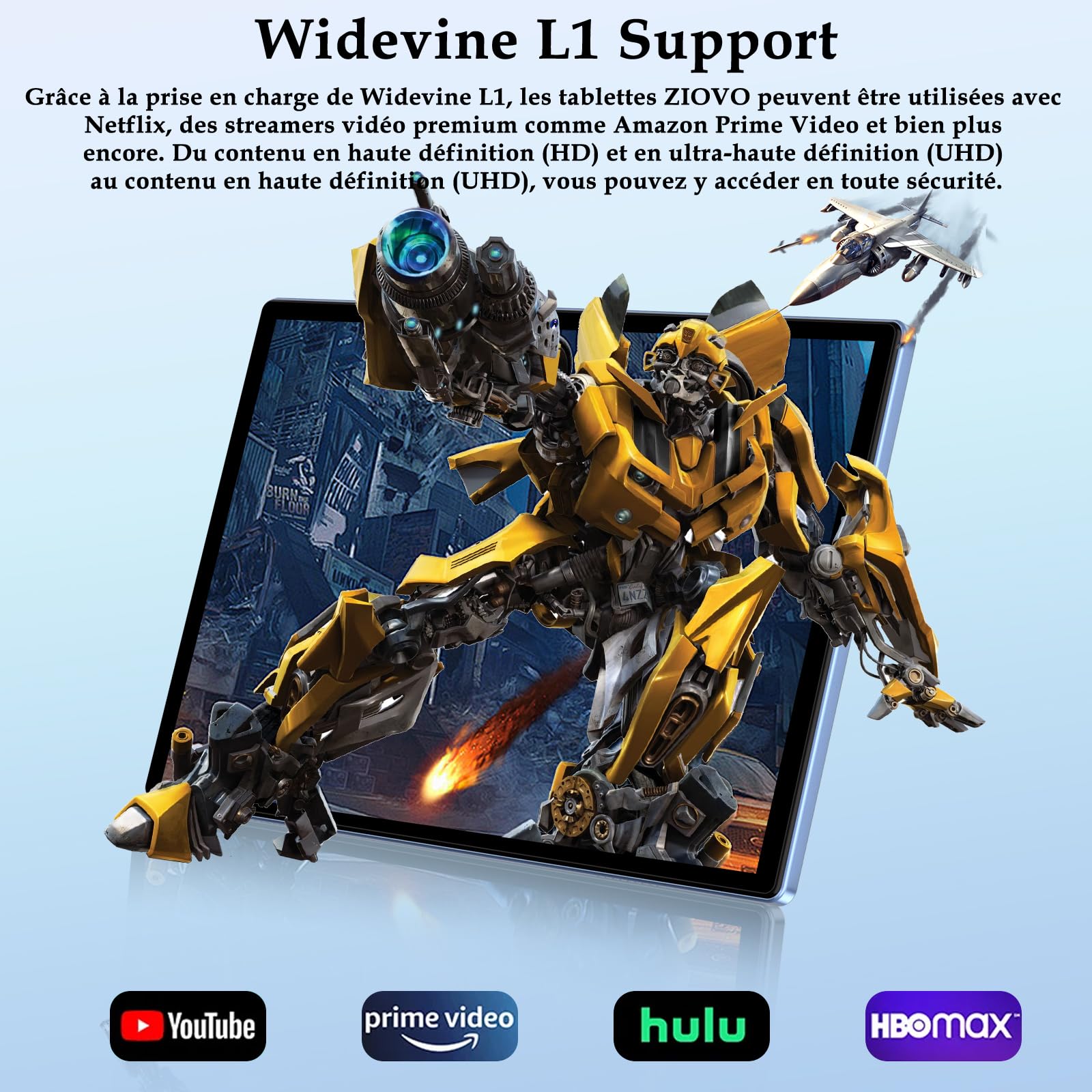 ZIOVO Android 14 Tablet 10 Pollici, 22GB RAM+128GB ROM (TF 1TB), 5G WiFi Tablets, Supporto Widevine L1/Octa-Core/8000mAh/Corpo Metallico/8+5MP, 2 in 1 Tablet PC con Tastiera e Mouse- Blu