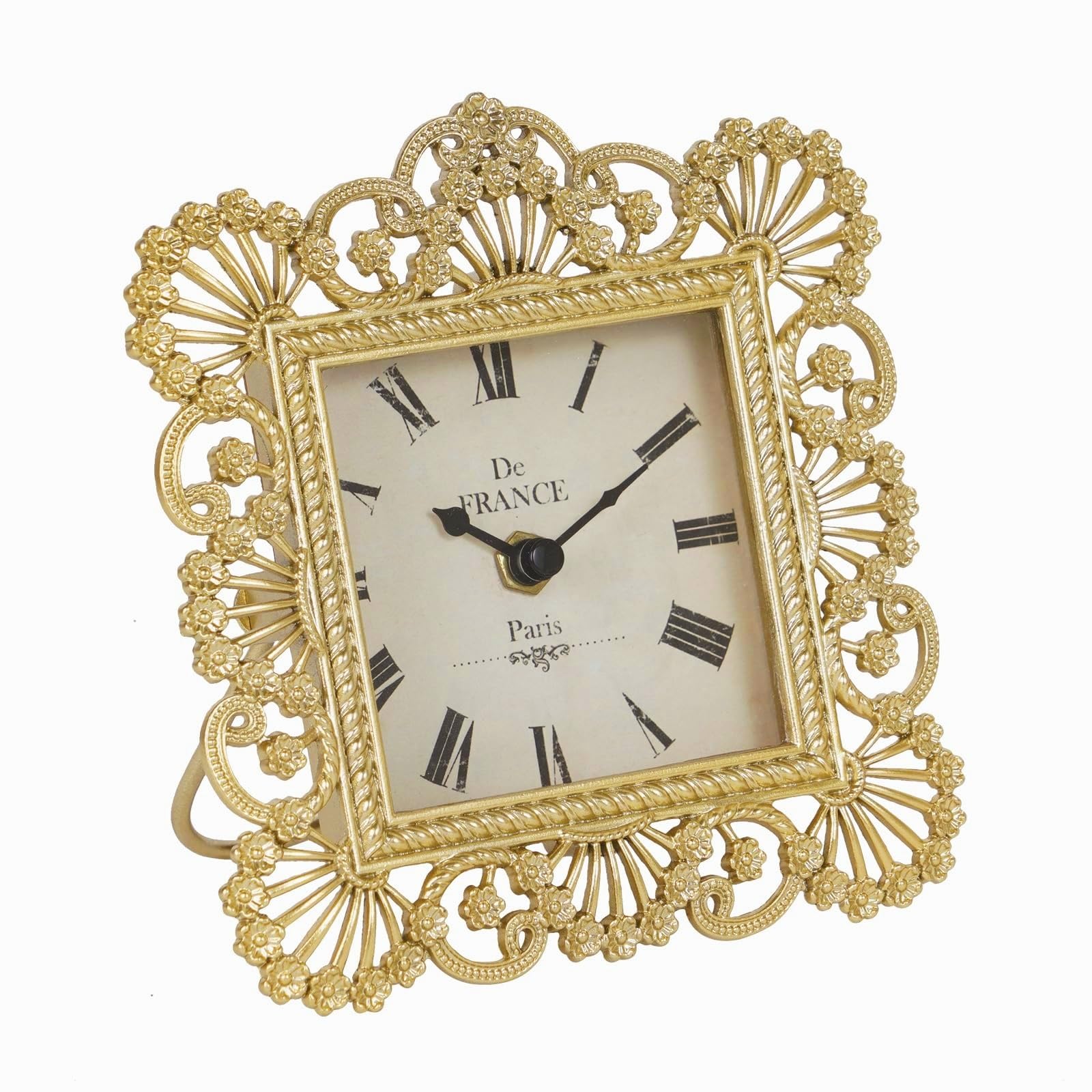 Reloj de mesa dorado NIKKY HOME de estilo vintage para salón