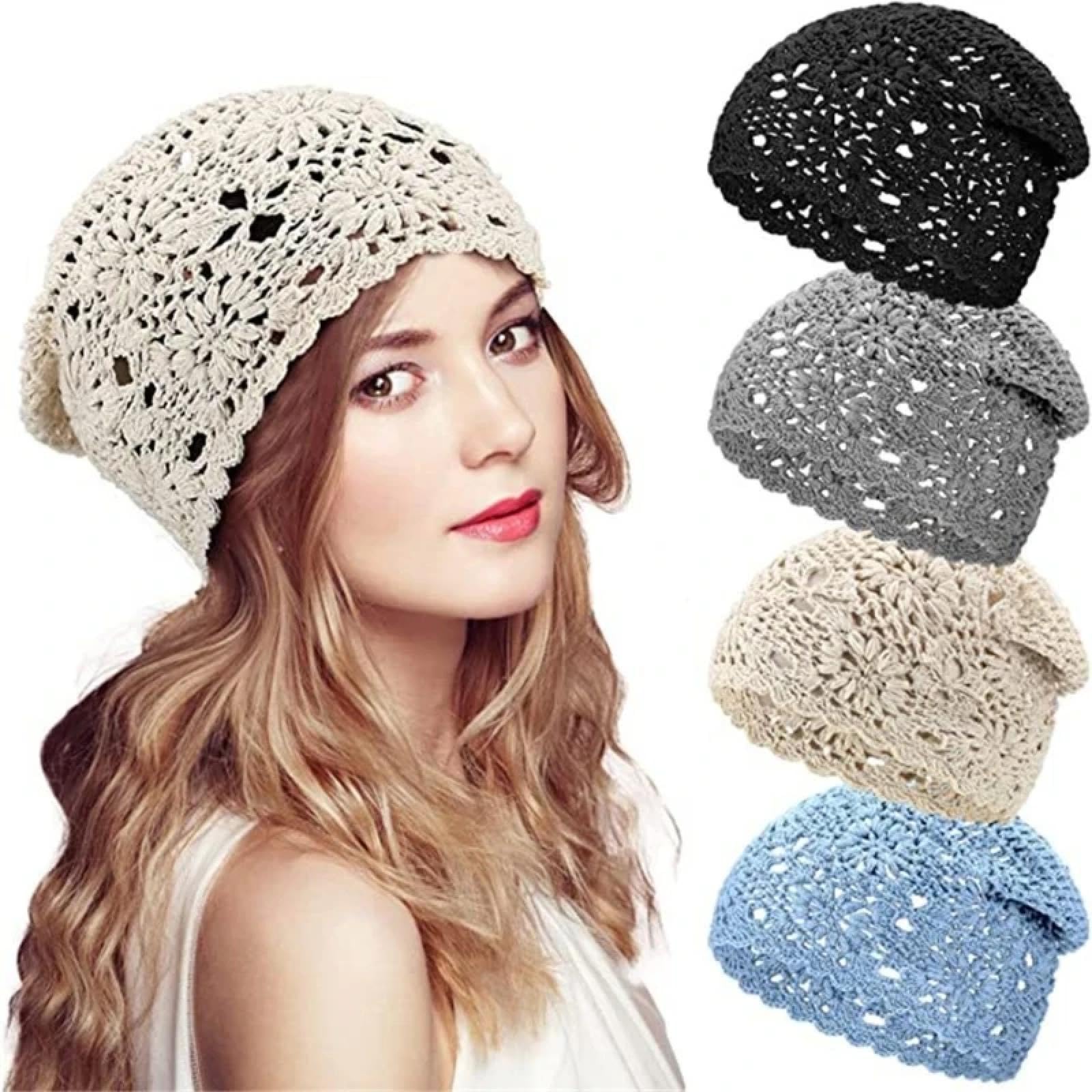SiVaji Strickmützen Hüte Mützen Caps Beanie Frauen Baumwolle Häkeln Slouchy Mütze Handgemachte Weiche Stricken Leichte Hüte