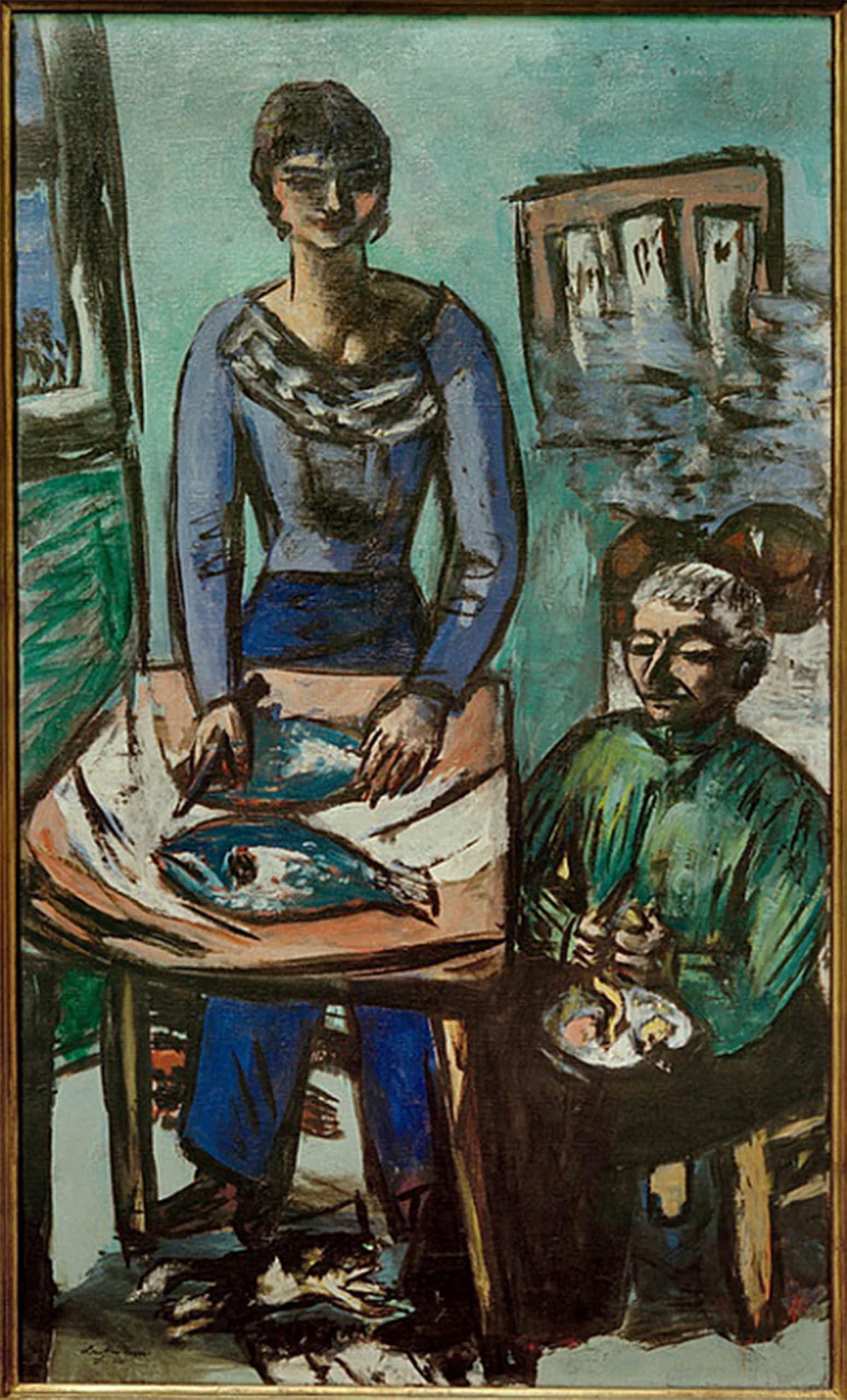 ARTXLXXBN Famous Prints Artwork Pictures Poster Painting Art the Kitchen by Max Beckmann Artwork Landscape Pictures for Home Decor 60x90cm