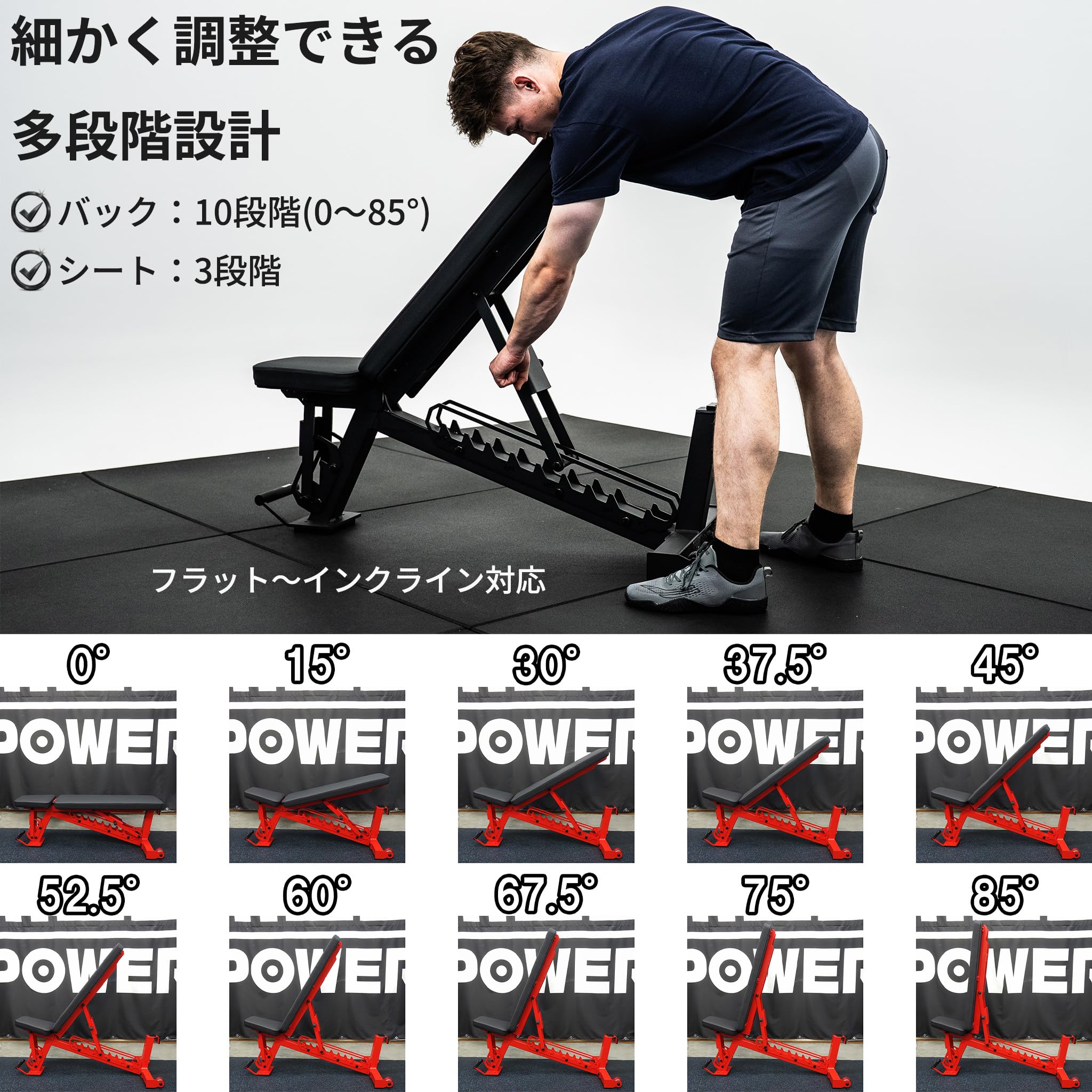 【ベンチプレス】MBCアジャスタブルベンチ【筋トレ】 MBC アジャスタブルベンチ コンパクト — MBC POWER SHOP