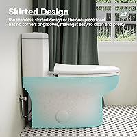 Vista 6 de HOROW HR-ST076WD Inodoro alargado de doble descarga con asiento de cierre suave, suministro de alta eficiencia, inodoro de baño estándar de 12