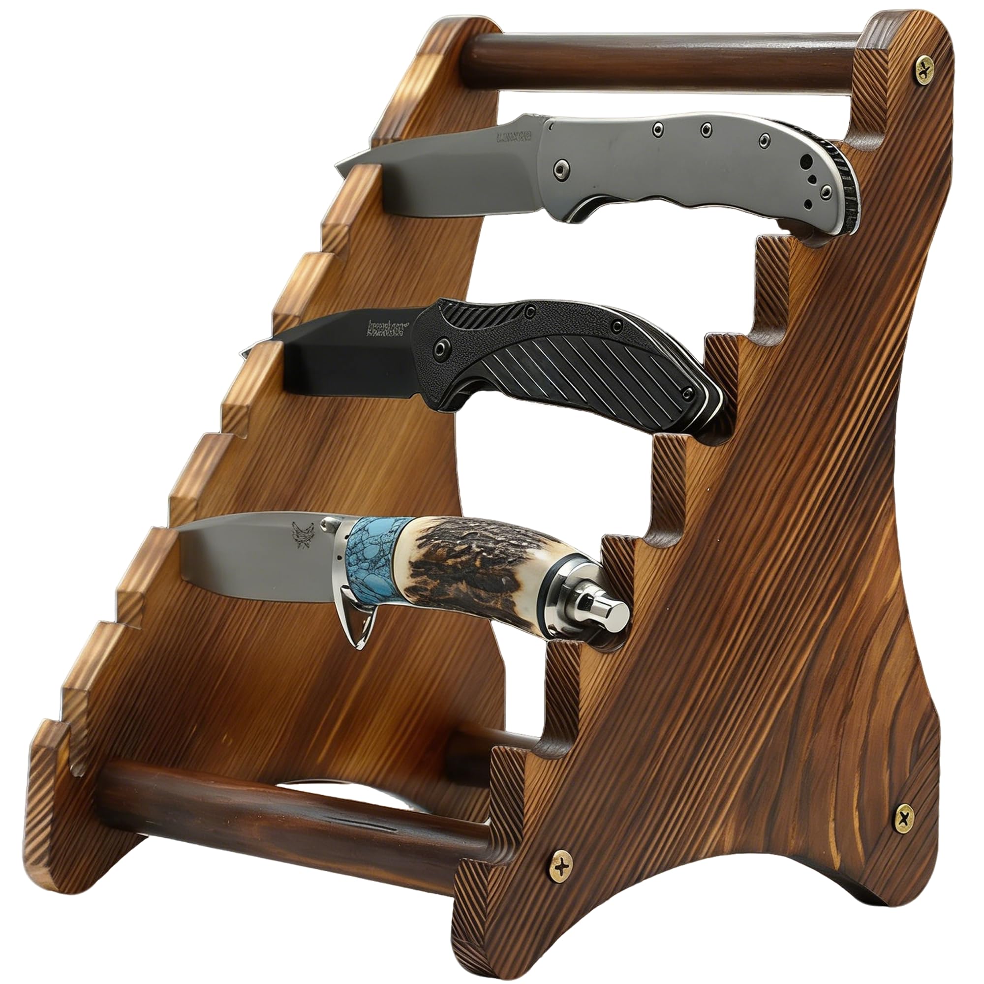 Portacoltelli in Legno per 8 Coltelli, Supporto Organizer per Coltelli, Espositore, Multiplo per Ristoranti & Cucine