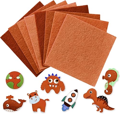 Hlonon 40 hojas de tela de fieltro marrĂłn, hoja de fieltro precortada de 4 x 4 pulgadas para manualidades, proyectos de arte de retazos, 4 colores Hlonon 40 hojas de tela de fieltro marrĂłn, hoja de fieltro precortada de 4 x 4 pulgadas para manualidades, proyectos de arte de retazos, 4 colores