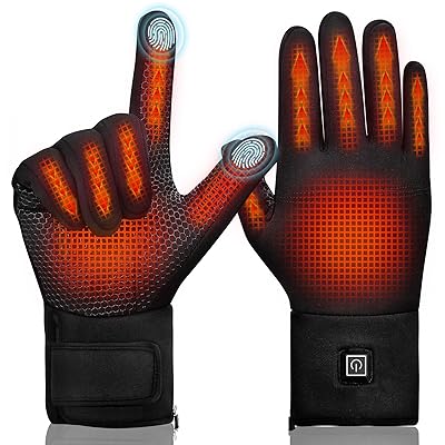 Heated Glove Liners for Men Women, Rechargeable Electric Gloves Battery Hand Warmer for Winter Sports Snow Biking Riding Skiing