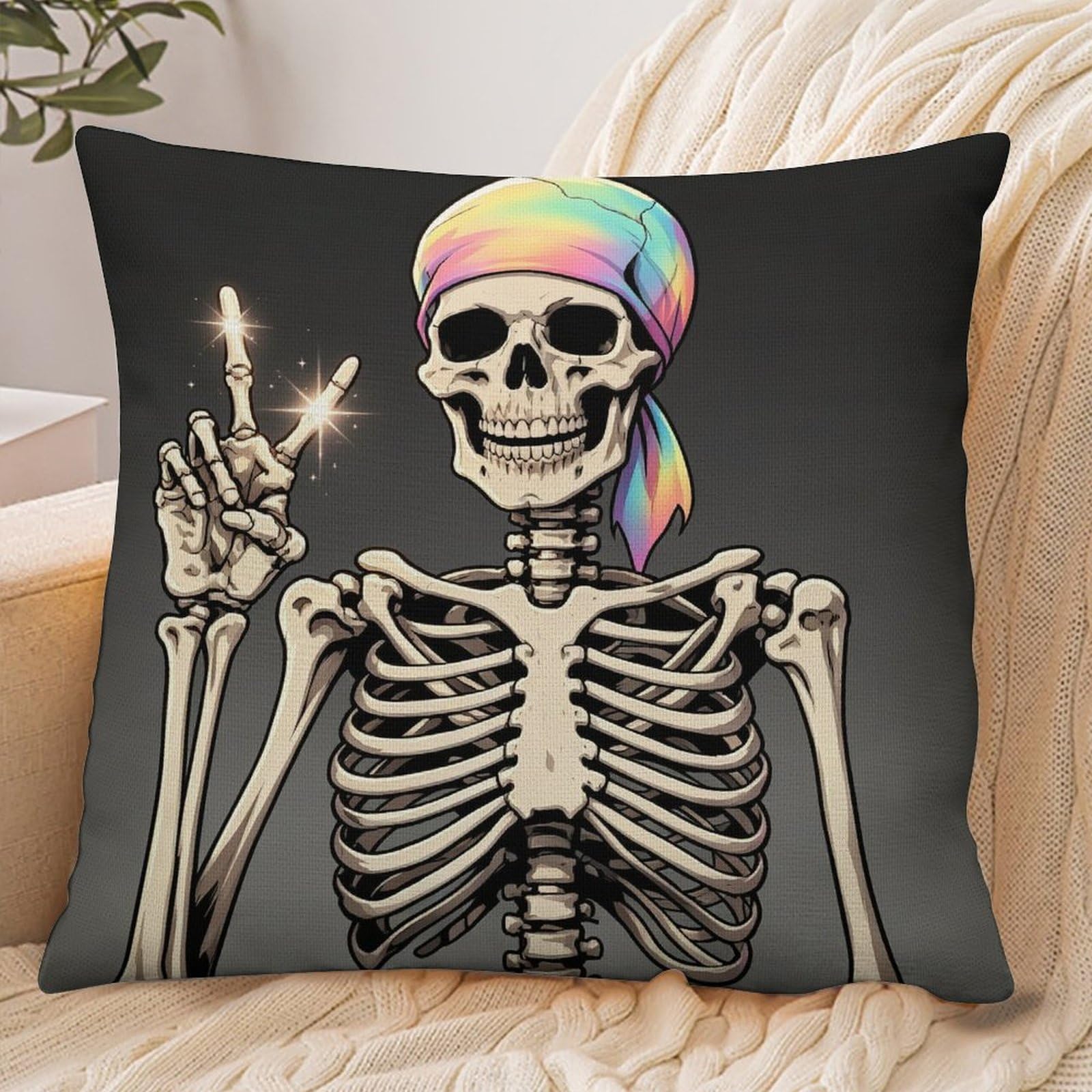 Fekiloot Style Human Skeleton Pillowcase Pillow Sham Pillow Case