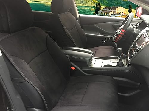 Miniatura 2 de 1802-09 - Funda de asiento delantero de automóvil de gamuza para Toyota Tacoma Rav 4 Runner Corolla Camry Highlander 2020 2019 2018 2017-2010 (negro)