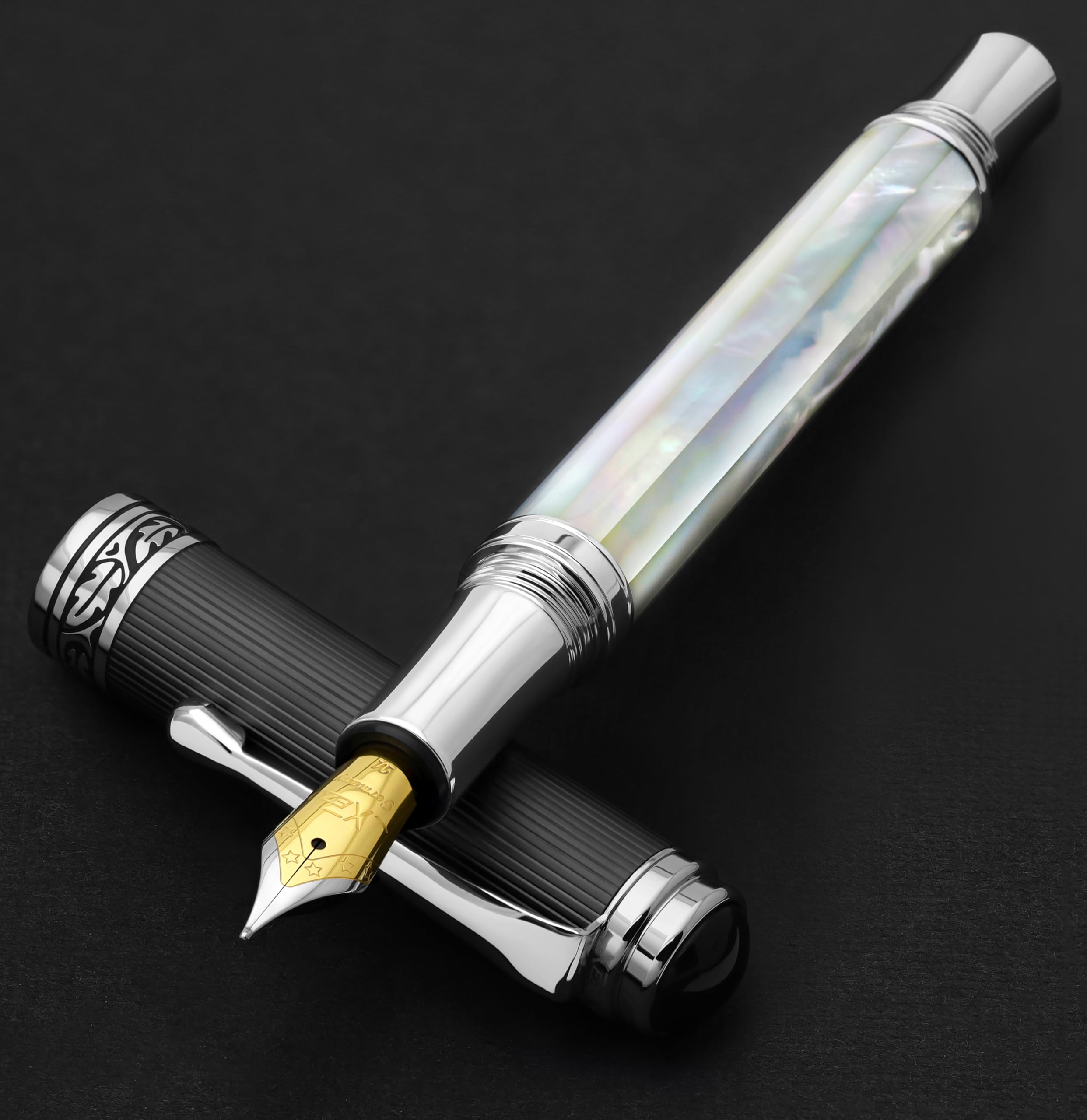 Amazon | Xezo Maestro ハンドメイド 万年筆 ミディアムペン先 玉虫色