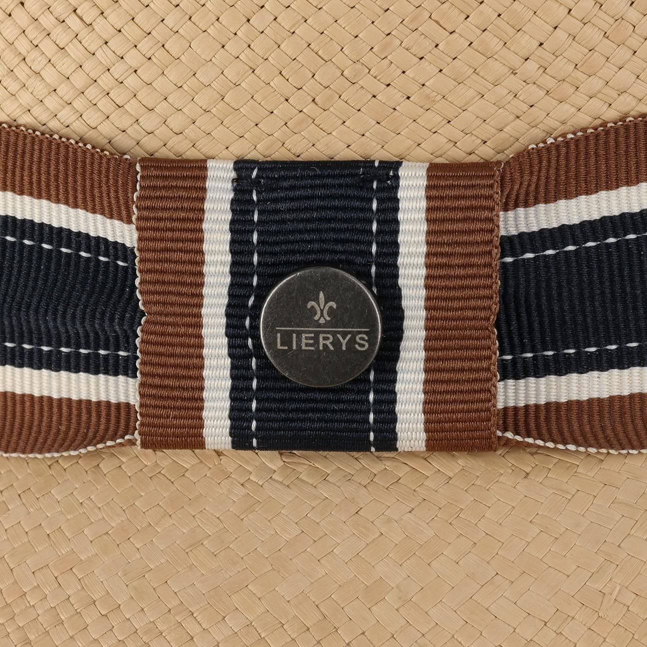 Lierys Laferty Chapeau Trilby Panama Paille Bande Reps Multicolore Unisexe Printemps Ete