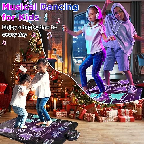 Miniatura 4 de Double Dance Mat for Kids Gifts Ideas for Electronic Dance Challenge Palymat, Optional Single & Double Player Game Modes,Built-in Music, Three