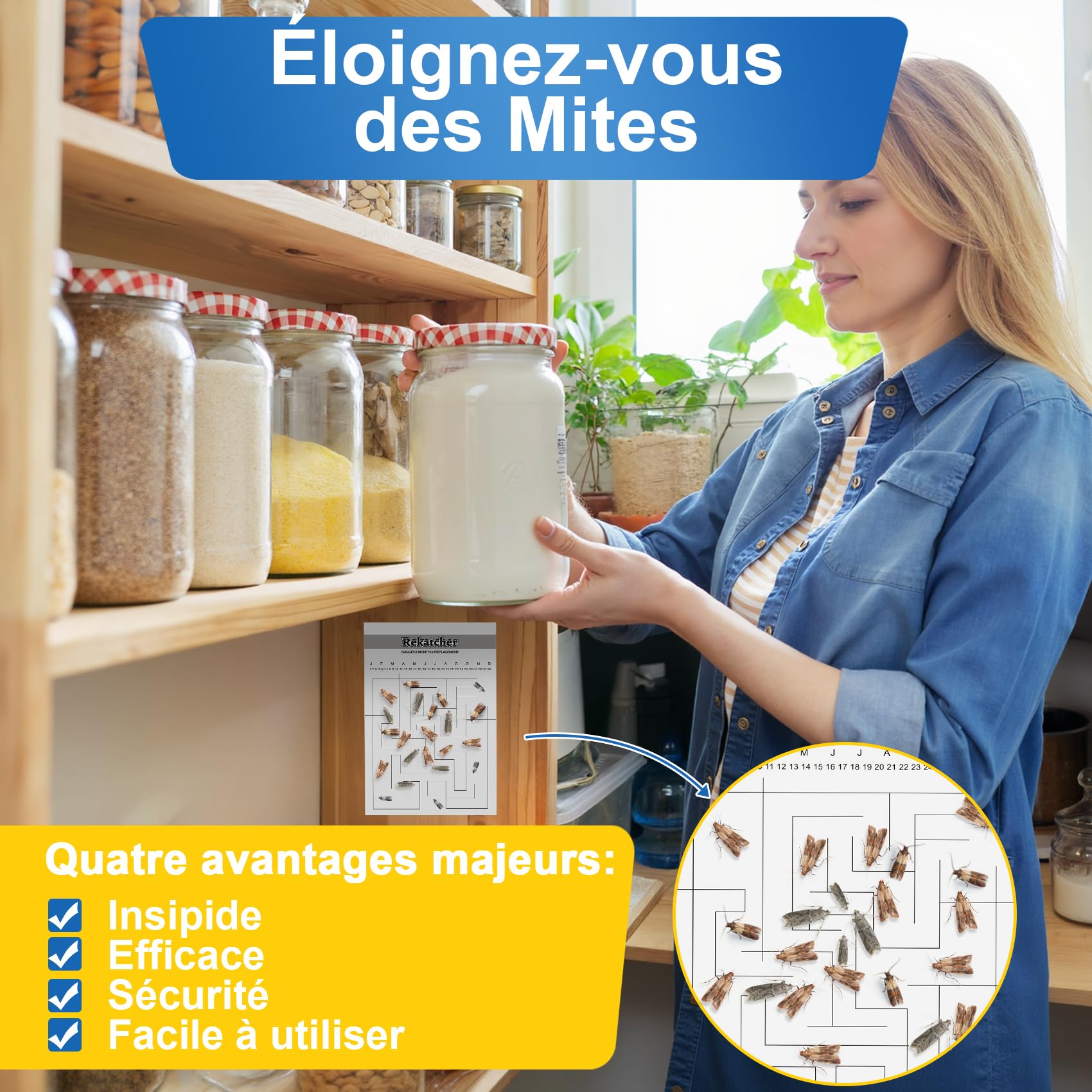 20 Pièces Anti Mites Alimentaires Piege Mites Alimentaires Piège Mite Alimentaire Anti Mite Alimentaire avec Le Plus Grand Attrait Convient pour Le Restaurant De Garde-Manger De Cuisine