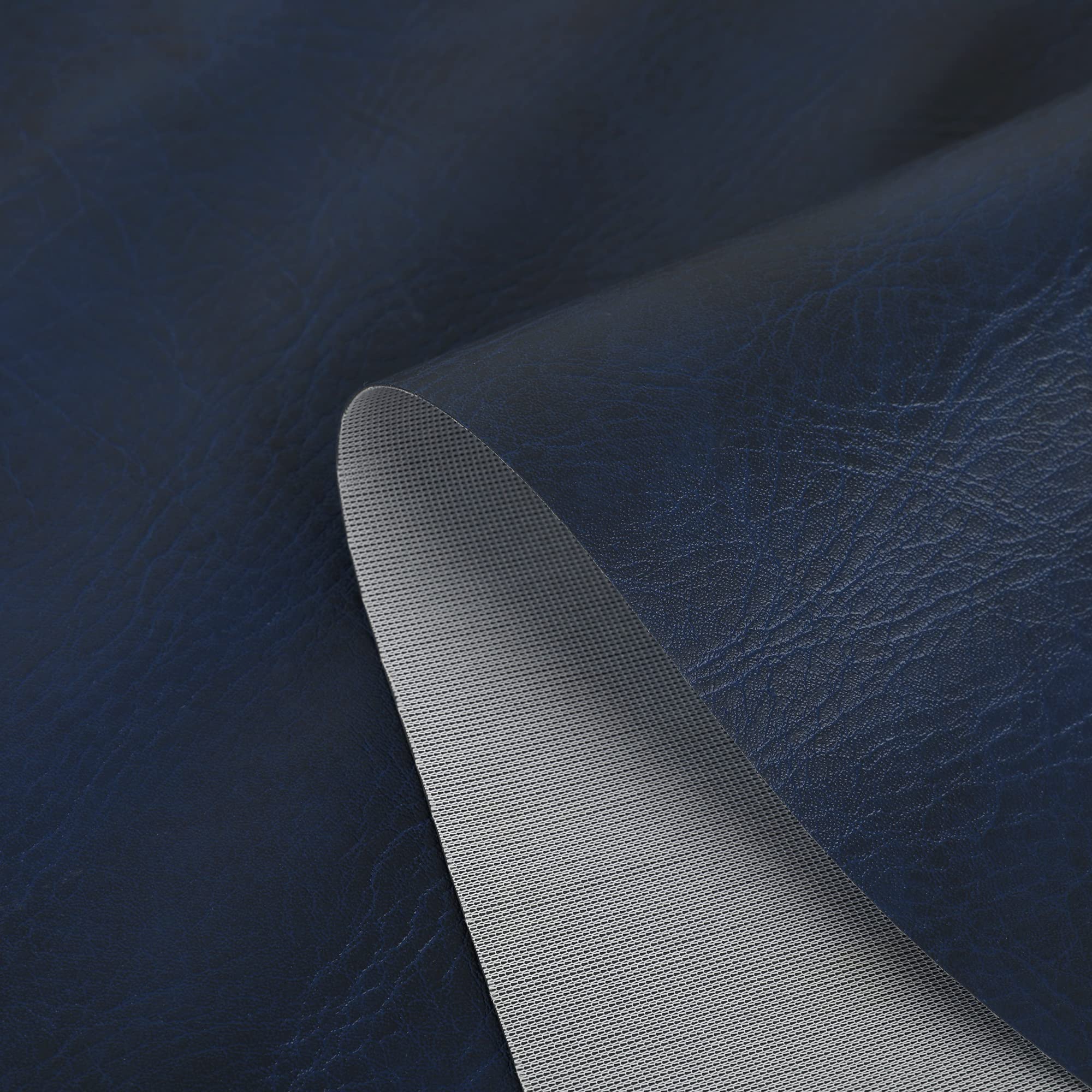 Akakus Navy Faux Leather Leatherette Vinyl Leather Cloth Upholstery Fabric Material.width140 (, Sample 10X10cm)