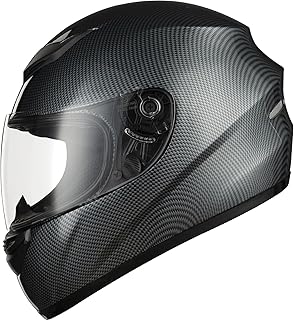 Favoto Motorcycle Helmet, Full-Face Helmets for Adults, Moped Helmet for Men, Women, Breathable, ECE Certified, L (59-60 cm), Carbon Fibre