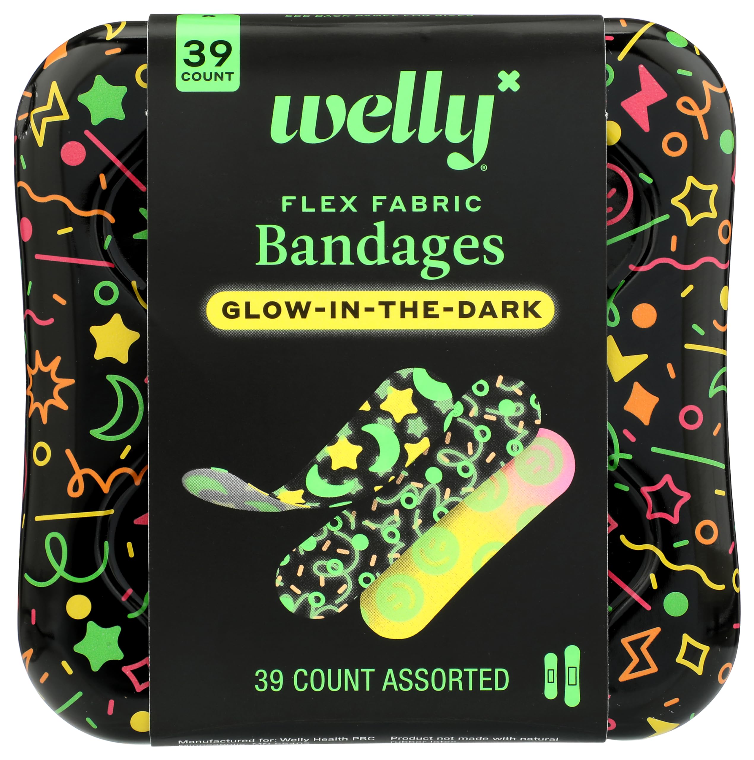Welly Bravery Glow In The Dark Bandages, 39 Ct