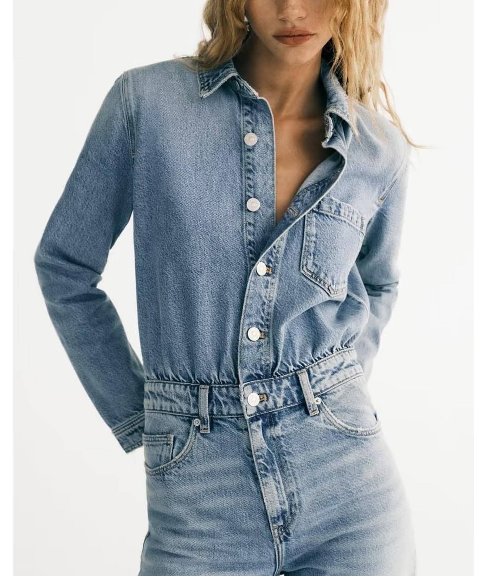 xxxiticat Combinaison en jean pour femme - Manches longues - Coupe ajustée - Combinaison en jean - Combinaison de jeu